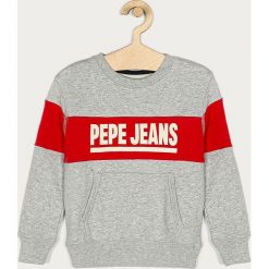 Pepe Jeans - Bluza bawełniana dziecięca Keith 104-180 cm. Szare bluzy chłopięce Pepe Jeans, z nadrukiem, z bawełny, bez rękawów, bez kaptura. Za 239,90 zł.