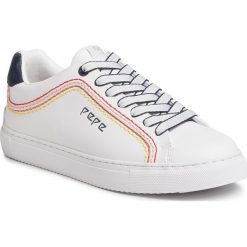 Sneakersy PEPE JEANS - Adams Rolls PLS30961 White 800. Białe półbuty damskie Pepe Jeans, na co dzień, bez wzorów, z jeansu, bez obcasa, na płaskiej podeszwie, bez zapięcia. Za 369,00 zł.