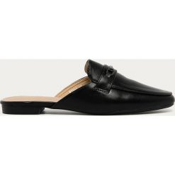 Answear - Klapki Just Me. Czarne klapki damskie ANSWEAR, bez wzorów, ze skóry ekologicznej, bez obcasa, na obcasie. Za 99,90 zł.