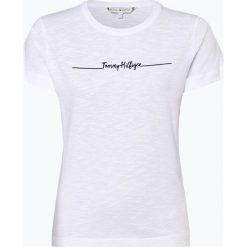 Tommy Hilfiger - T-shirt damski, biały. Białe t-shirty damskie TOMMY HILFIGER, s, z napisami, z bawełny, bez kołnierzyka. Za 129,95 zł.