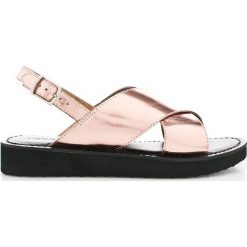 Vero Moda - Sandały. Żółte klapki damskie Vero Moda, bez wzorów, ze skóry, bez obcasa, na szpilce. W wyprzedaży za 89,90 zł.