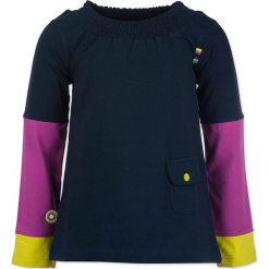 Bluzka "Overjoyed" w kolorze różowo-żółto-granatowym. Niebieskie bluzki dziewczęce 4FunkyFlavours Kids. W wyprzedaży za 82,95 zł.