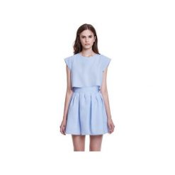 Spódnica Macarons baby blue. Niebieskie spódniczki damskie marki Kozacki Mops, s, bez wzorów, z tkaniny, rozkloszowane. Za 79,00 zł.