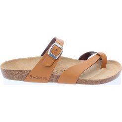 Buty damskie: Japonki w kolorze jasnobrązowym