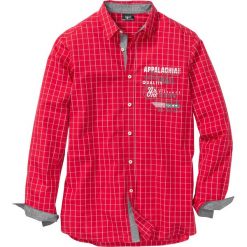 Koszula w kratę Regular Fit bonprix czerwono-biały w kratę. Białe koszule męskie marki bonprix, z klasycznym kołnierzykiem, z długim rękawem. Za 89,99 zł.