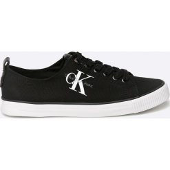 Calvin Klein Jeans - Tenisówki. Czarne tenisówki damskie marki Calvin Klein Jeans, z jeansu, na sznurówki. W wyprzedaży za 259,90 zł.