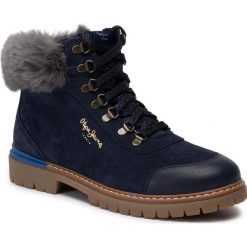 Trapery PEPE JEANS - Combat Mountain PGS50141 Navy 595. Niebieskie śniegowce dziewczęce Pepe Jeans, bez zapięcia. Za 369,00 zł.
