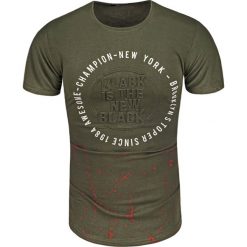 Koszulka męska t-shirt 3D khaki Recea. Brązowe koszulki męskie Recea, xl, z nadrukiem, z bawełny, bez kołnierzyka. Za 24,95 zł.