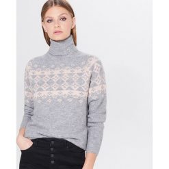 Sweter z golfem - Szary. Szare swetry damskie Mohito, s, bez wzorów, bez rękawów. Za 139,99 zł.