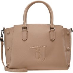Trussardi Jeans MELISSA Torebka ecru. Brązowe torebki klasyczne damskie marki Trussardi Jeans, z jeansu. Za 529,00 zł.