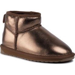 Buty EMU AUSTRALIA - Stinger Metallic Micro W11340 Bronze. Żółte kozaki damskie EMU Australia, ze skóry, klasyczne, bez obcasa, bez zapięcia. Za 559,00 zł.