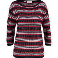 Sweter z rękawami 3/4 bonprix niebieski w paski. Niebieskie swetry klasyczne damskie marki bonprix, w paski. Za 74,99 zł.