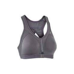 Stanik Do Biegania Zip. Szare biustonosze KALENJI, z elastanu. Za 99,99 zł.