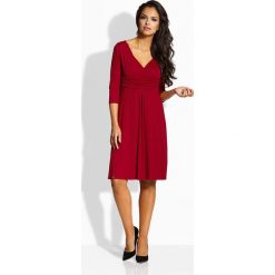 Elegancka rozkloszowana sukienka bordo MARISSA. Szare sukienki balowe marki Lemoniade, z kopertowym dekoltem, kopertowe. Za 69,00 zł.