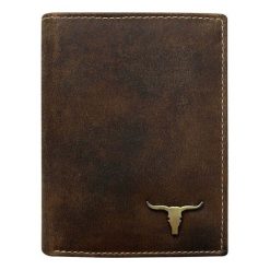 Portfel męski skórzany Buffalo Wild RM-06-BAW. Pomarańczowe portfele męskie BUFFALO WILD, bez wzorów, ze skóry. Za 49,90 zł.