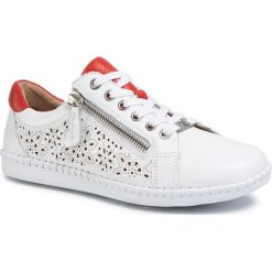 Sneakersy CAPRICE - 9-23653-24 White/Red 151. Białe półbuty damskie Caprice, na co dzień, bez wzorów, ze skóry, bez obcasa, na płaskiej podeszwie, bez zapięcia. W wyprzedaży za 209,00 zł.
