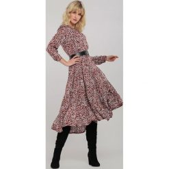 Brązowa Sukienka Winterborne. Pomarańczowe sukienki damskie Renee, s, bez wzorów, bez kołnierzyka, bez rękawów, midi. Za 129,99 zł.