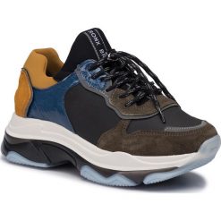 Sneakersy BRONX - 66167E-CP BX 1525 Khaki/Black/Blue/Ochre 3114. Czarne półbuty damskie Bronx, z zamszu. W wyprzedaży za 419,00 zł.