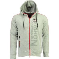 Bluza "Garli" w kolorze szarym. Szare bluzy męskie Geographical Norway Men, s, w paski, z bawełny, z kapturem, bez rękawów, bez kaptura. W wyprzedaży za 112,95 zł.