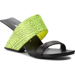 Klapki UNITED NUDE - Loop Hi 1000557111216 Neon Lime. Żółte klapki damskie marki United Nude, ze skóry, na obcasie. W wyprzedaży za 629,00 zł.