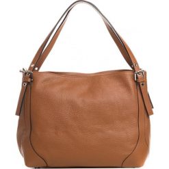 Shopper bag damskie: Skórzana torebka w kolorze brązowym – 40 x 28 x 16 cm