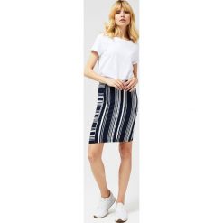 Spódnica mini w prążki. Niebieskie spódniczki damskie Moodo, na co dzień, m, w paski, z elastanu, mini. Za 19,99 zł.