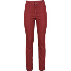 Dżinsy SKINNY z wysoką talią bonprix czerwony. Czerwone jeansy damskie marki bonprix, z jeansu. Za 44,99 zł.