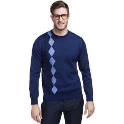 Sweter PIETRO SWG000072. Niebieskie swetry męskie Giacomo Conti, m, bez wzorów, z wełny, bez kołnierzyka, bez kaptura. Za 259,00 zł.