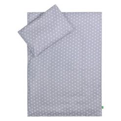 LULANDO Komplet pościeli, Gwiazdki białe na szarym, 100x135 + 40x60 cm uniwersalny. Szare komplety niemowlęce Lulando, bez wzorów. Za 132,86 zł.