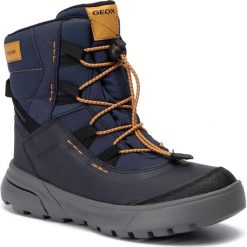 Śniegowce GEOX - J Sveggen B Abx A J947UA 0MEFU C4229 D Navy/Dk Yellow. Niebieskie śniegowce chłopięce Geox, bez zapięcia. W wyprzedaży za 259,00 zł.