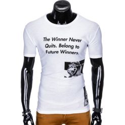 T-shirt męski z nadrukiem S996 - biały. Białe t-shirty męskie Ombre Clothing, s, z nadrukiem, bez kołnierzyka. Za 19,99 zł.