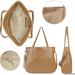 Big Pacco bag torebka ruda na zamek vegan duża. Niebieskie torebki klasyczne damskie marki Pakamera, z syntetyku, duże. Za 180,00 zł.
