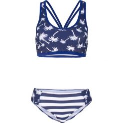 Bikini minimizer (2 części) bonprix ciemnoniebiesko-biały wzorzysty. Niebieskie stroje kąpielowe damskie bonprix, bez wzorów. Za 89,99 zł.