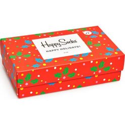 Happy Socks - Skarpetki (3 pack). Czerwone skarpetki damskie z elastanu. W wyprzedaży za 89,90 zł.