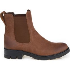 Ocieplane sztyblety na grubej podeszwie - skóra naturalna - model 479 - kolor brązowy przecierka. Pomarańczowe botki damskie Zapato, na zimę, z jeansu, eleganckie, na niskim obcasie, na obcasie, bez zapięcia. Za 399,00 zł.