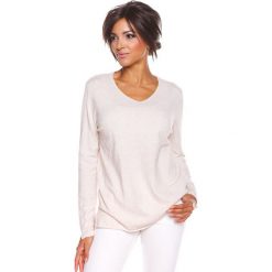 Sweter "Jill" w kolorze beżowym. Brązowe bez kategorii marki 100% Maille, s, z okrągłym kołnierzem. W wyprzedaży za 129,95 zł.
