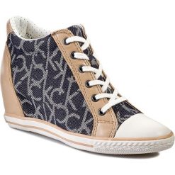 Sneakersy CALVIN KLEIN JEANS - Vero RE9260 Midnight. Niebieskie półbuty damskie marki Calvin Klein Jeans, z jeansu. W wyprzedaży za 249,00 zł.
