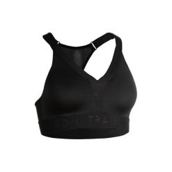 Stanik fitness kardio 500. Czarne buty sportowe damskie DOMYOS, bez wzorów, z elastanu, na fitness i siłownię. Za 59,99 zł.