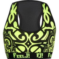 Topy sportowe damskie: Feelj Top Push-up Etno limonkowy r. M