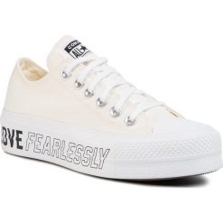 Trampki CONVERSE - Ctas Lift Ox 567312C Egret/White/Black. Brązowe półbuty damskie Converse, bez wzorów, z gumy, bez zapięcia. W wyprzedaży za 249,00 zł.