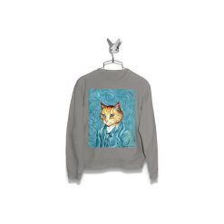 Bluza Kit van Gogh or Vincent van Cat Damska. Szare bluzy damskie Failfake, xs, bez wzorów, bez rękawów, bez kaptura. Za 160,00 zł.