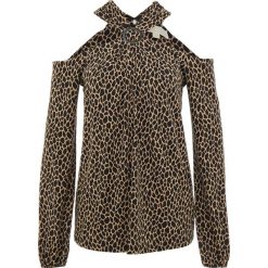 MICHAEL Michael Kors Bluzka dark camel/black. Brązowe bluzki damskie MICHAEL Michael Kors, xl, z elastanu. Za 739,00 zł.