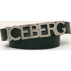 Iceberg - Pasek skórzany. Czarne paski damskie Iceberg, w paski, ze skóry. W wyprzedaży za 359,90 zł.