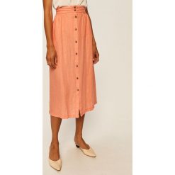 Pepe Jeans - Spódnica Elaine. Różowe spódniczki damskie Pepe Jeans, na co dzień, s, bez wzorów, ze lnu, casualowe, midi, rozkloszowane. Za 319,90 zł.