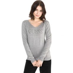 Guess Micol Sweter Szary. Szare bluzy damskie Guess, s, z aplikacjami, z elastanu, bez rękawów, bez kaptura. Za 311,95 zł.