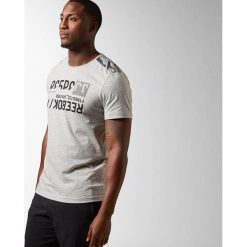 Reebok Koszulka męska Work Out Ready C Com TEE AOP szary r. L (AK1478). Pomarańczowe koszulki sportowe męskie marki Reebok, z dzianiny, sportowe. Za 71,07 zł.