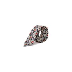 Krawat marthu CASSETE PRINT. Białe krawaty męskie Marthu, w kolorowe wzory, z bawełny, eleganckie. Za 129,00 zł.