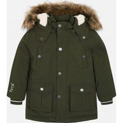Mayoral - Kurtka dziecięca 92-134 cm. Niebieskie kurtki chłopięce Mayoral, bez wzorów, z poliesteru, długie, z kapturem. Za 239,90 zł.