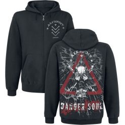 Bluzy męskie: Alchemy England Danger Soul Bluza z kapturem rozpinana czarny