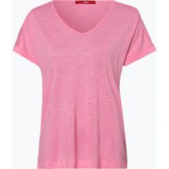 S.Oliver Casual - T-shirt damski z dodatkiem lnu, różowy. Różowe t-shirty damskie s.Oliver Casual, s, bez wzorów, casualowe, bez kołnierzyka. Za 59,95 zł.